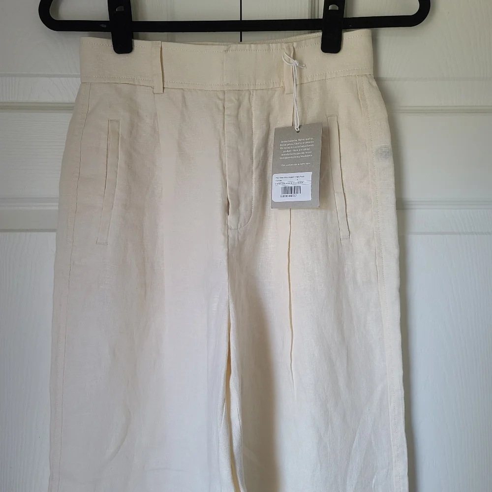 NWT Everlane The Linen Way High Drape Pant Size 0